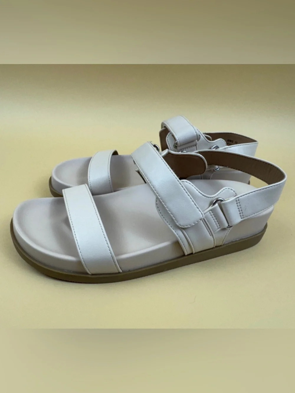 DV by Dolce Vita Argyle Women's Sandals Size 10 Beige Double Strap Slides NWOB - Picture 1 of 7